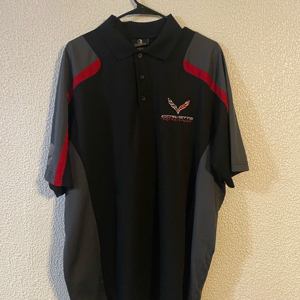Corvette Racing Black, Gray & Red Performance Polo